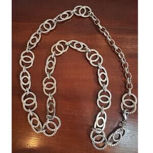 Waist Chain Belt Silver tone Interlocking Round Circles Retro 80s 90s y2k